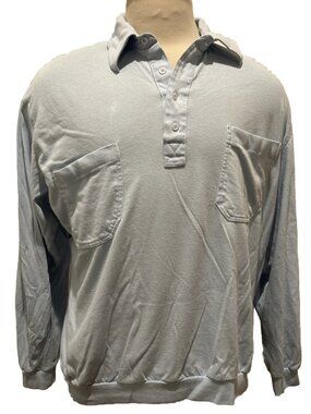 Vintage John Blair Collared 4-Button Polo Long Sleeve Shirt X-LG TL 2 Pockets